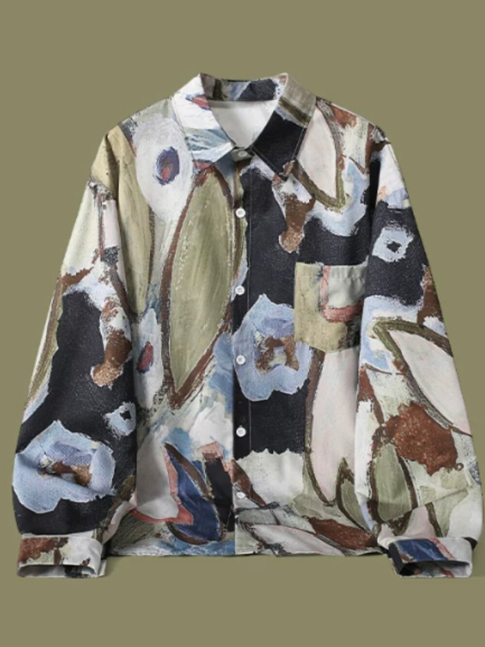 Abstract Oil Painting Print Shirt